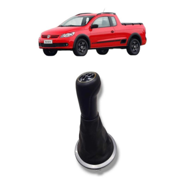 Manopla Câmbio Vw Volkswagen Gol Saveiro 2008 2012 Preto