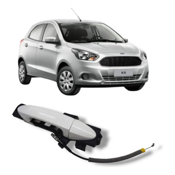 Maçaneta Ext. Porta Tras Esq Fiesta Ka 14 21 Ecosport 13 21 Branco Traseira