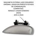 Maçaneta Externa Esquerda Renault Logan Sandero Original Prateado Dianteira/traseira