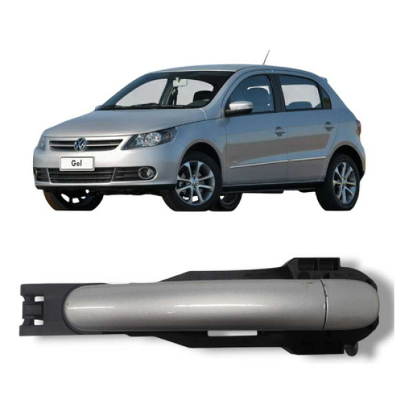 Maçaneta Traseira Direita Vw Volkswagen Gol 2008 2014 Origin Prateado Dianteira/traseira