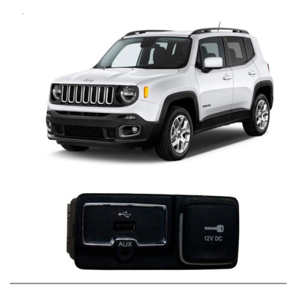 Entrada Usb Tomada 12v Aux Jeep Renegade 2016 2024 Original