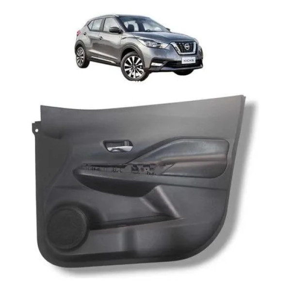Forro Porta Dianteira Direita Nissan Kicks 2017 2023  Preto