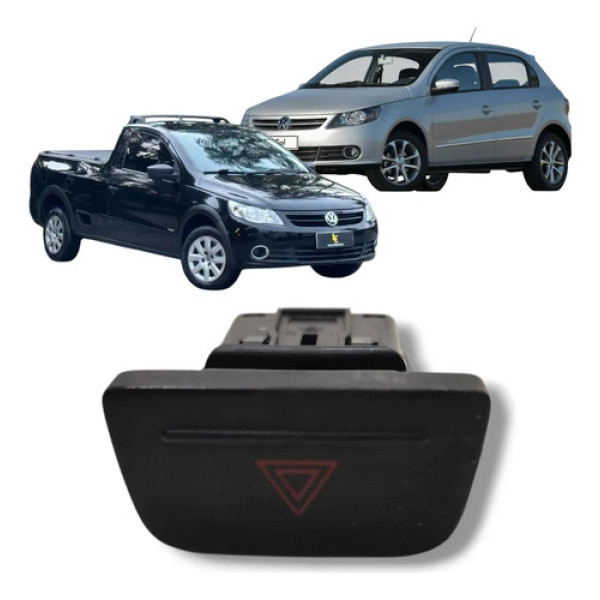 Botão Alerta Vw Volkswagen Gol Voyage Saveiro 2008 2012  Preto