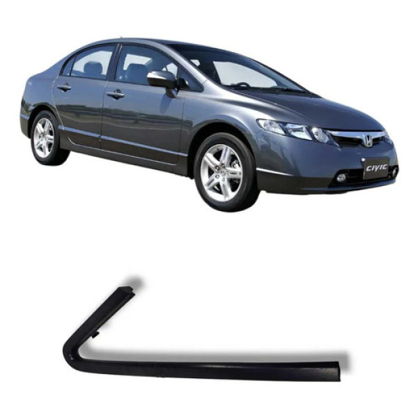 Friso Lateral Vidro Dianteiro Direito Honda Civic 2007 2011 Preto