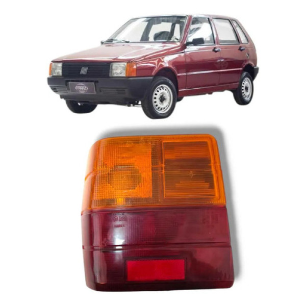 Lanterna Traseira Esquerda Uno 1984 A 2004 S/ Luz De Ré Esquerdo/motorista Vermelho