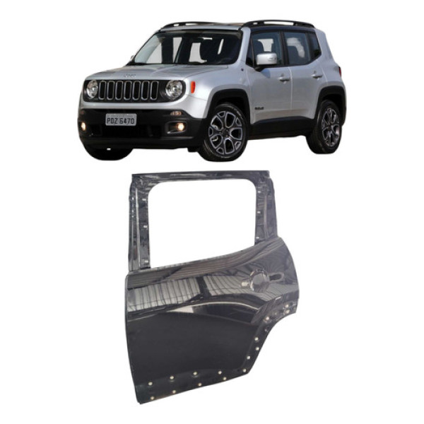 Porta Traseira Esquerda Renegade 2016 2017 2018 2024 Traseira Esquerda Preto