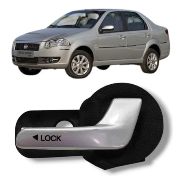 Maçaneta Interna Dianteira Direita Fiat Siena 2008 2012 Prateado