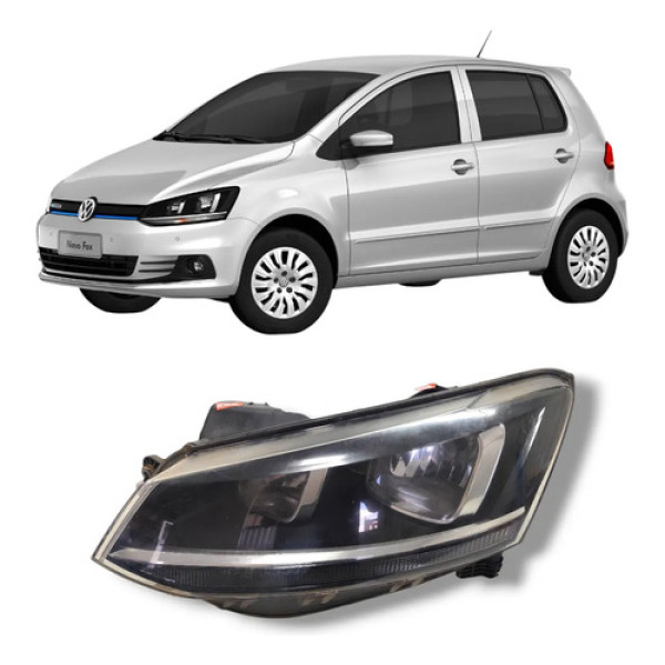 Farol Esquerdo Fox Space 2015 2016 A 2022 Friso Cromado Esquerdo/motorista