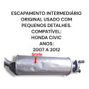  Escapamento Intermediário Honda Civic 2007 2011