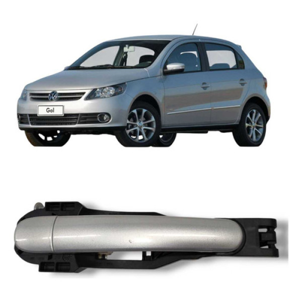 Maçaneta Dianteira Direita Vw Volkswagen Gol 2008 2014 Origi Prateado Dianteira/traseira