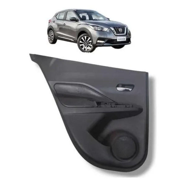 Forro Porta Traseira Esquerda Nissan  Kicks 2017 2023  Preto