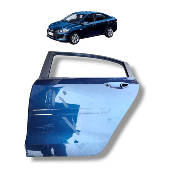 Porta Traseira Esquerda Onix Plus Sedan 2020 2021 2022 25 Traseira Esquerda Azul