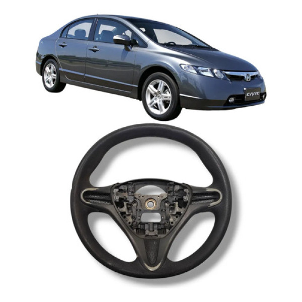 Volante Direção Honda Civic 2007 2011 Original Preto