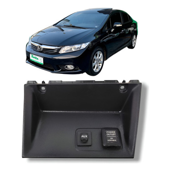 Moldura Tomada 12v Auxiliar Honda Civic 2012 A 2016 Original