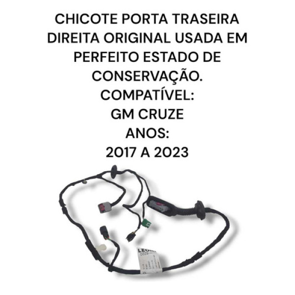 Chicote Porta Traseira Direita Chevrolet Cruze Original 