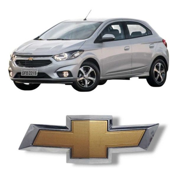 Emblema Grade Dianteira Gm Onix Prisma 2017 A 2019 Original Prateado