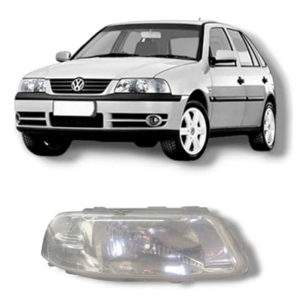 Farol Direito Gol Saveiro Parati G3 Foco Simples Crom