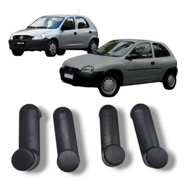 Manivela Vidro Porta Chevrolet Celta 2001 A 2010 Original Preto