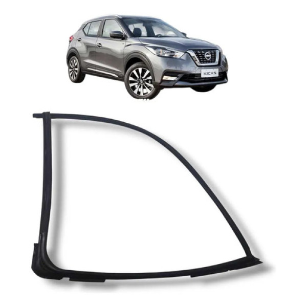 Borracha Vidro Traseiro Direito Nissan Kicks 2017 A 2021 Preto