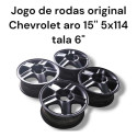 Jogo Rodas Completo Aro 15  5x114 Tala 6  Original Chevrolet Preta