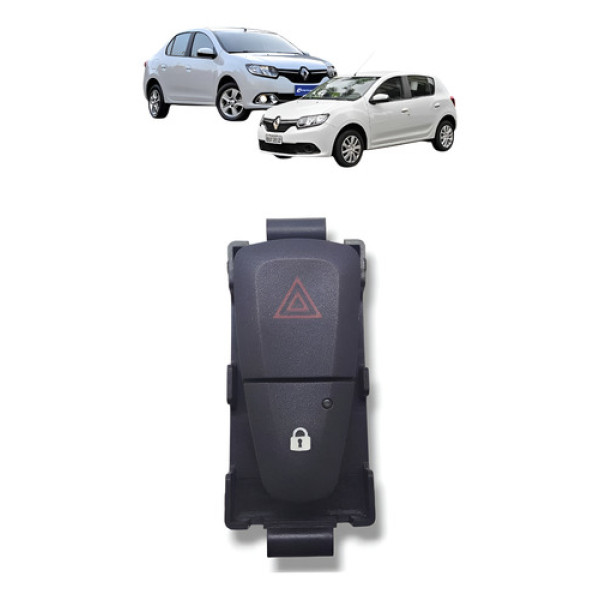 Botão Alerta Trava Original Renault Logan 2015 A 2021