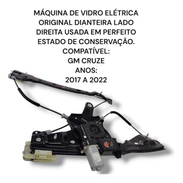  Máquina Vidro Elétrico Dianteira Direita Gm Cruze Original 