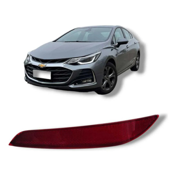 Lente Refletor Parachoque Traseiro Esquerd Cruze 17/23 Sedan Vermelho