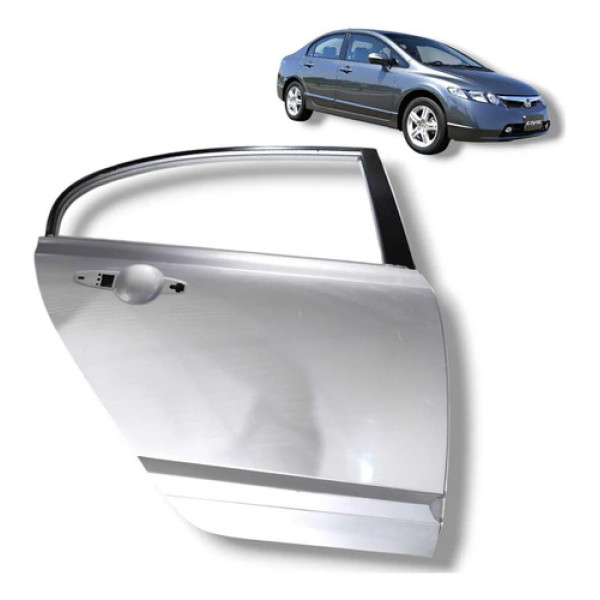 Porta Traseira Direita Civic 2007 2011 Original Dianteira Esquerda Prateado