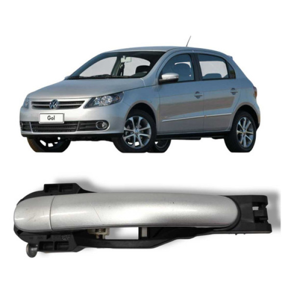 Maçaneta Traseira Esquerda Vw Volkswagen Gol 2008 2024 Origi Prateado Traseira