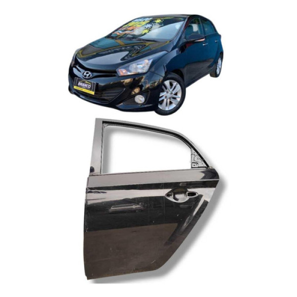 Porta Traseira Esquerda Hb20 Hatch 2013 2014 A 2019 Traseira Esquerda Preto