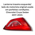 Lanterna Tampa Traseira Esquerda Gm Cruze Sedan Original