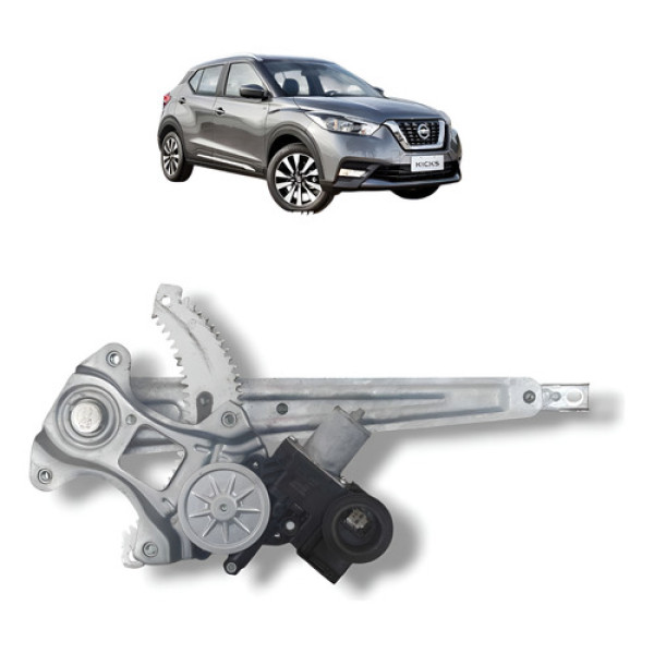 Máquina De Vidro Traseiro Esquerdo Nissan Kicks 2017 A 2021
