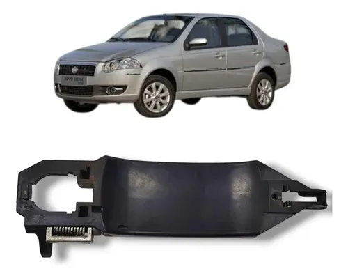 Suporte Maçaneta Traseira Esquerda Fiat Siena 2008 2012 Prateado Traseira
