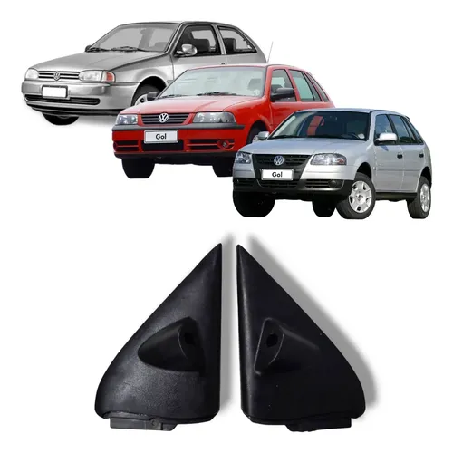 Par Acabamento Retrovisor Vw Gol G2 G3 G4 1995 2014 Original Preto